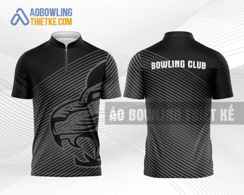 Mẫu áo thun bowling Học viện Thanh Thiếu niên Việt Nam màu đen thiết kế BL90