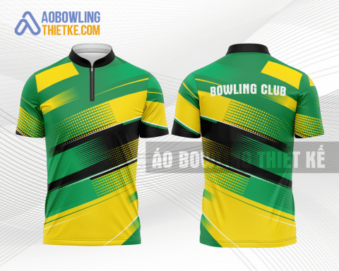 Mẫu in áo thi đấu bowling Học viện Âm nhạc Quốc gia Việt Nam màu xanh lá thiết kế BL77