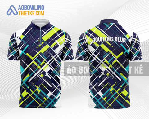 Mẫu in đồng phục bowling Trường Đại học Công nghệ Giao thông vận tải màu xanh tím than thiết kế BL97