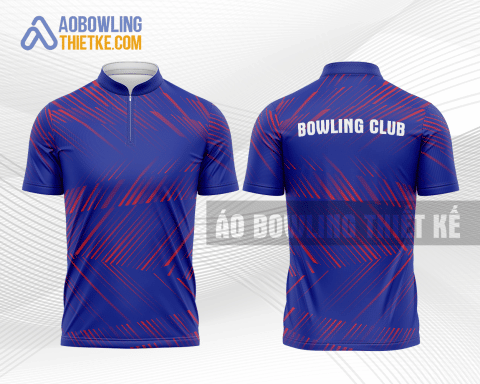 Mẫu may áo bowling Lai Châu màu xanh tím than thiết kế BL36