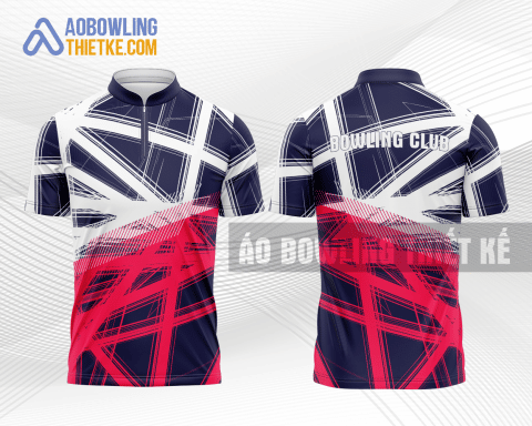 Mẫu may áo bowling Trường Đại học Công nghiệp Dệt may Hà Nội màu xanh tím than thiết kế BL99